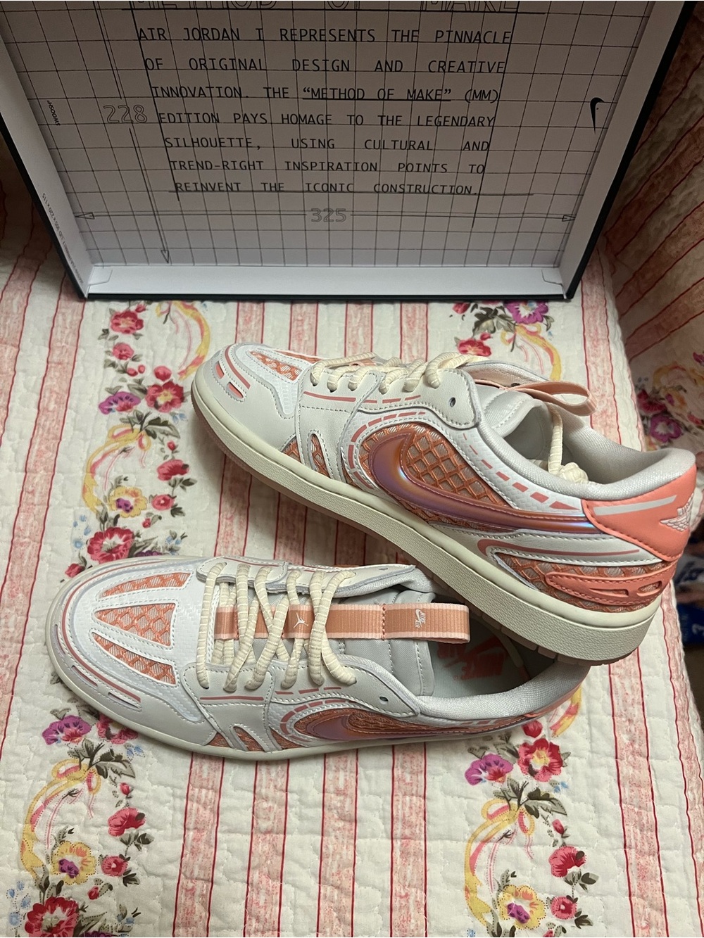 Nike Women’s Low-Top Sneakers in Cream & Coral Pink